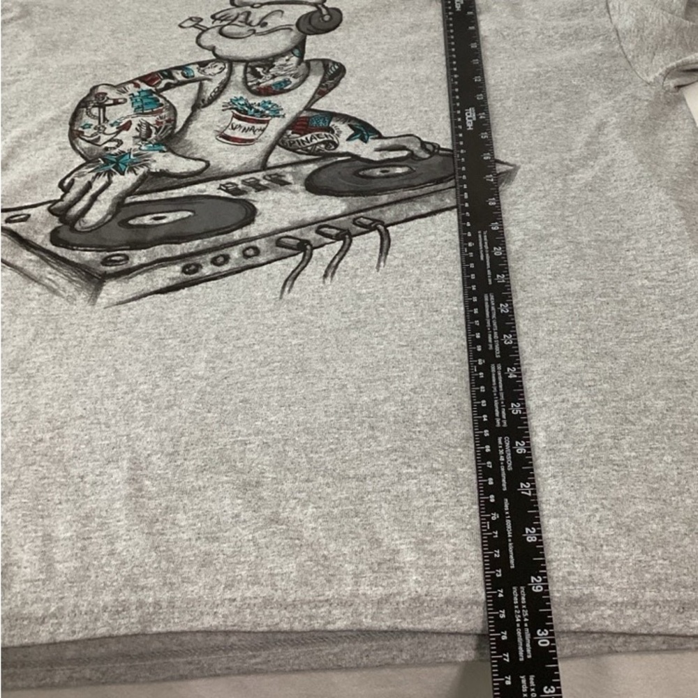 Popeye T-Shirt Men’s Size XL Color Gray King DJ Features Syndicate Graphics - Picture 5 of 5
